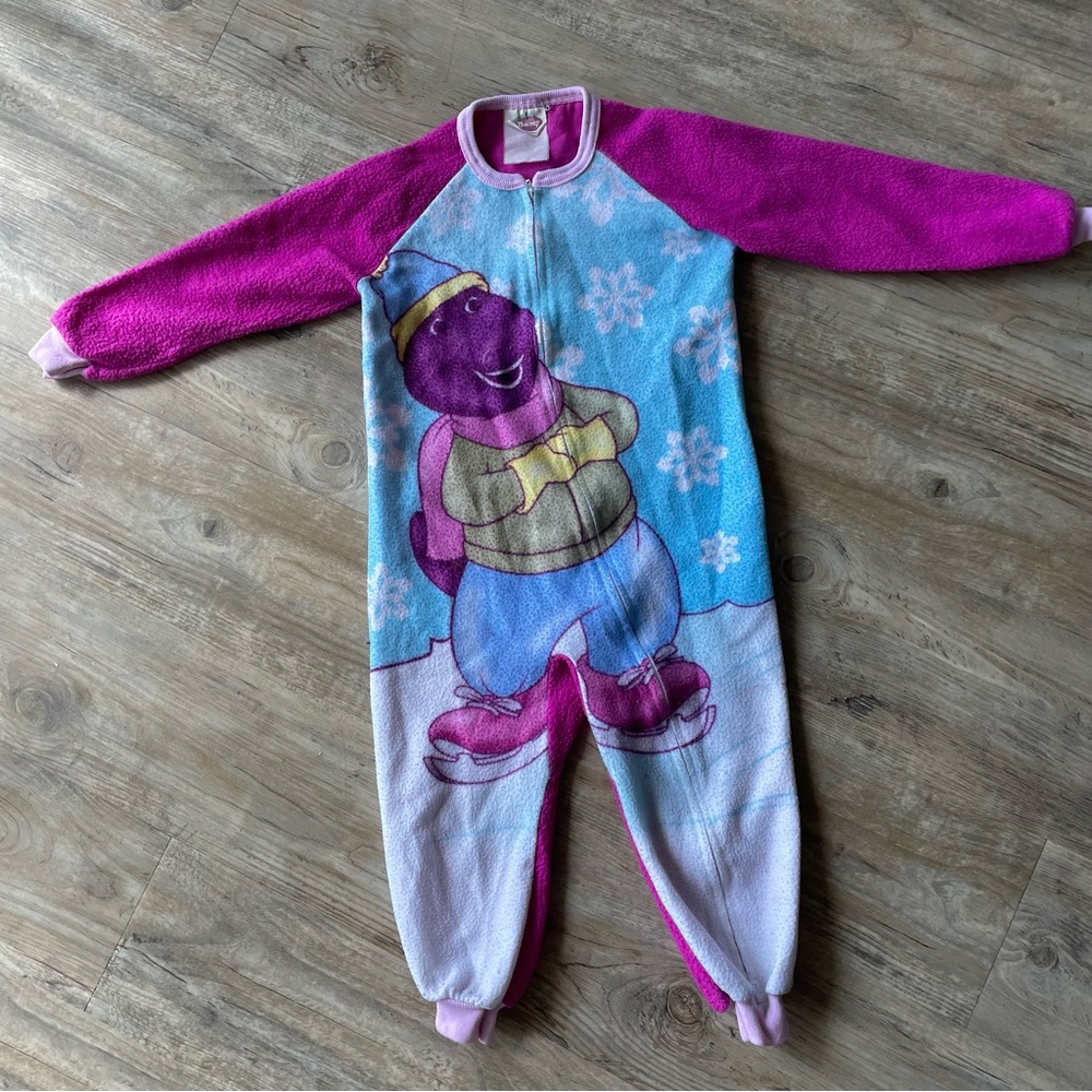 Vintage Barney Footless Pjs